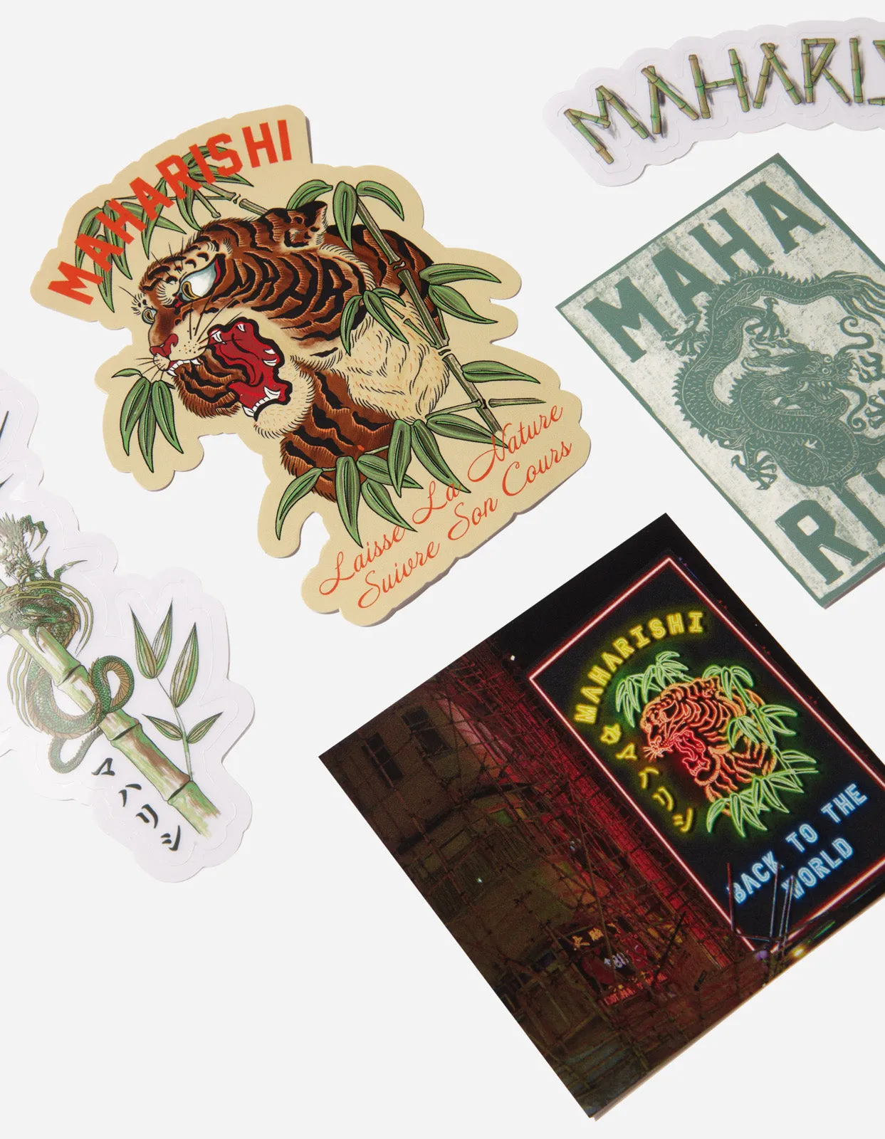 1295 Dragon Bamboo Sticker Pack Multi