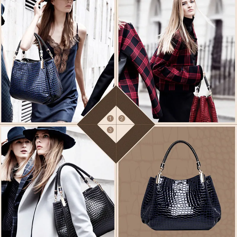 2022 New Women Crocodile Pattern One-shoulder Bag