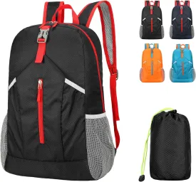 20L Lightweight Foldable Water Resistant Packable Travel Small Hiking Backpack Daypack for Men Women(Black)