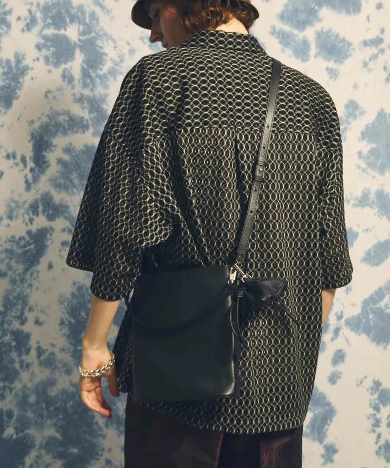 Chic 2WAY Mini Leather Shoulder Bag with Elegant Drawstring Charm