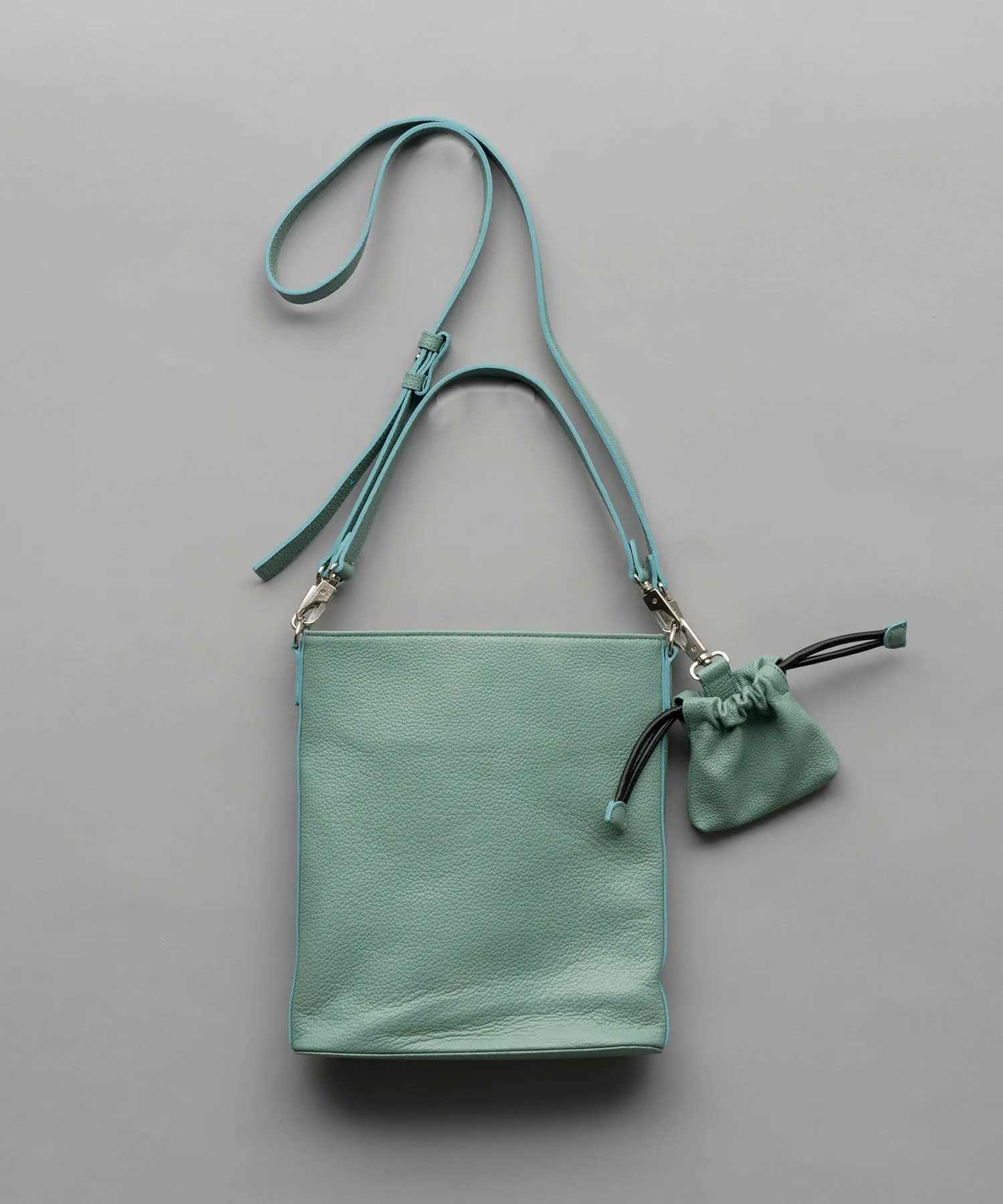 Chic 2WAY Mini Leather Shoulder Bag with Elegant Drawstring Charm