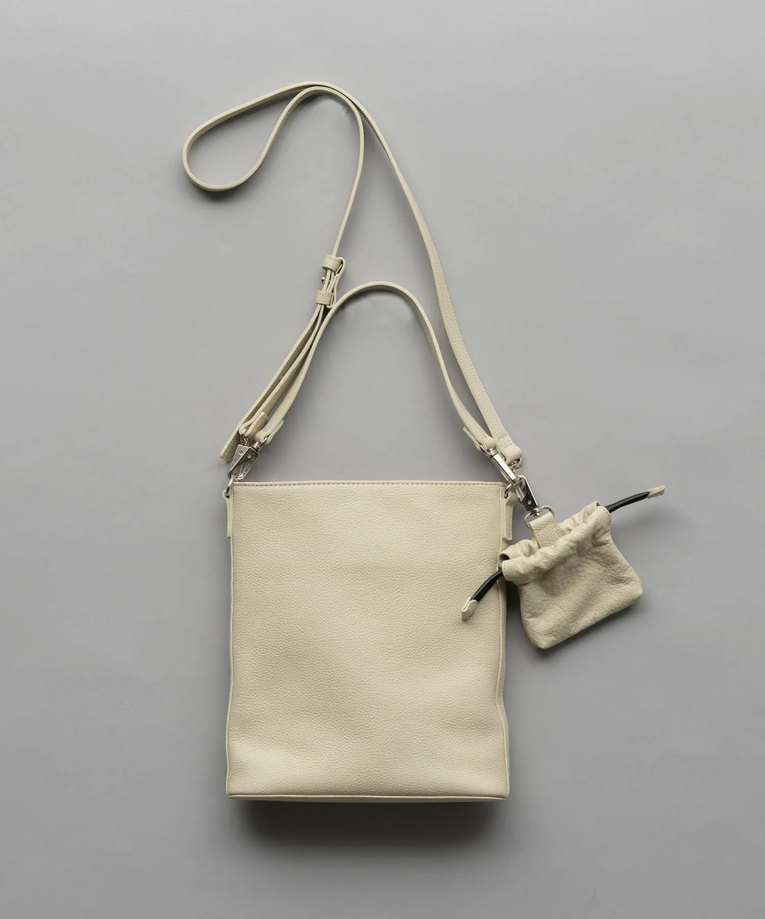 Chic 2WAY Mini Leather Shoulder Bag with Elegant Drawstring Charm