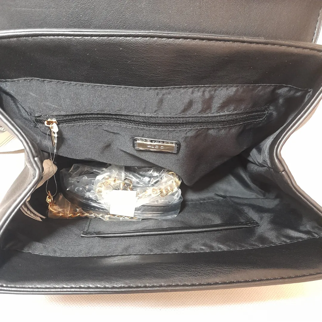 ALDO Black Croc Textured Top Handle 'Eowurith' Satchel | Brand New |