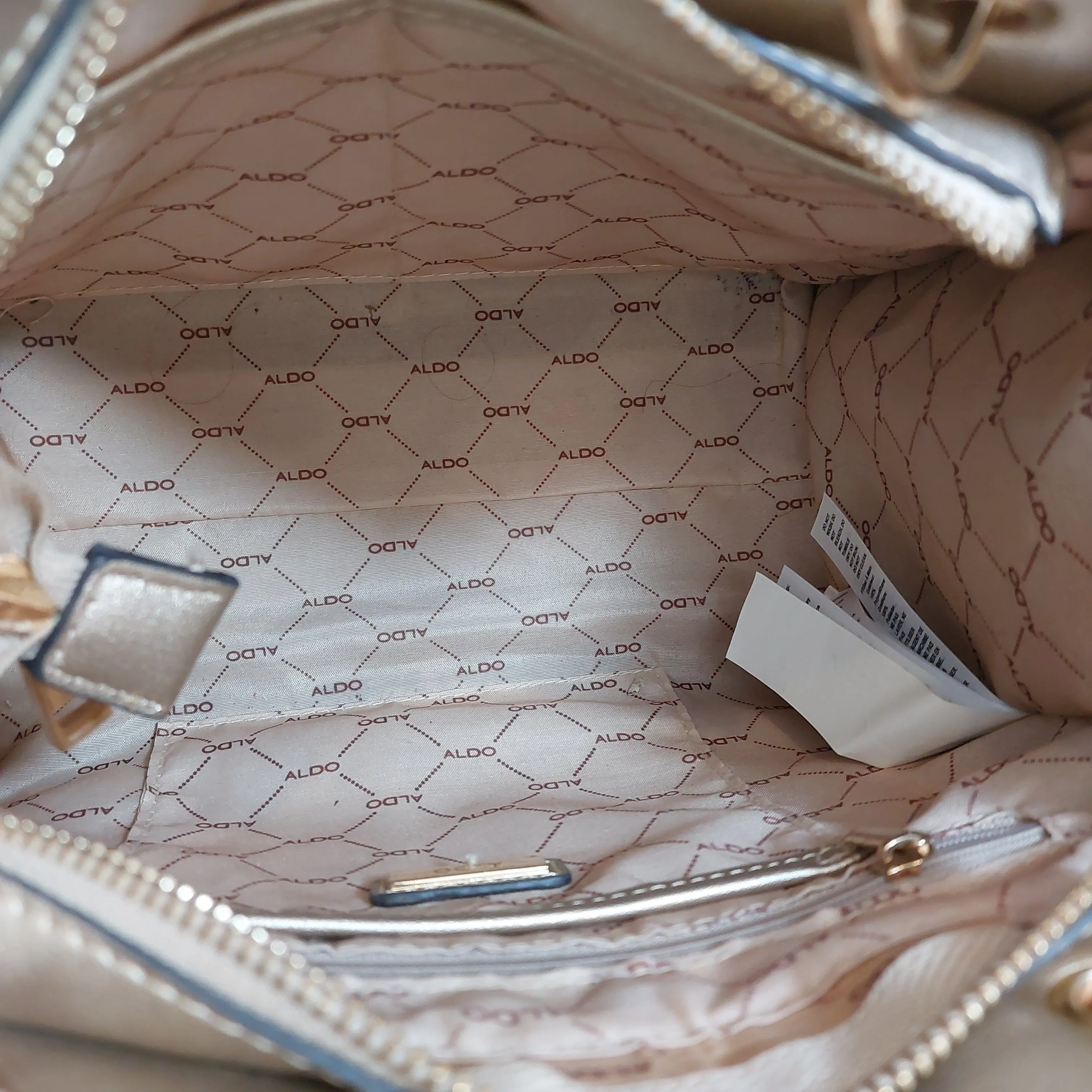 Aldo Light Gold Medium Satchel | Pre Loved |