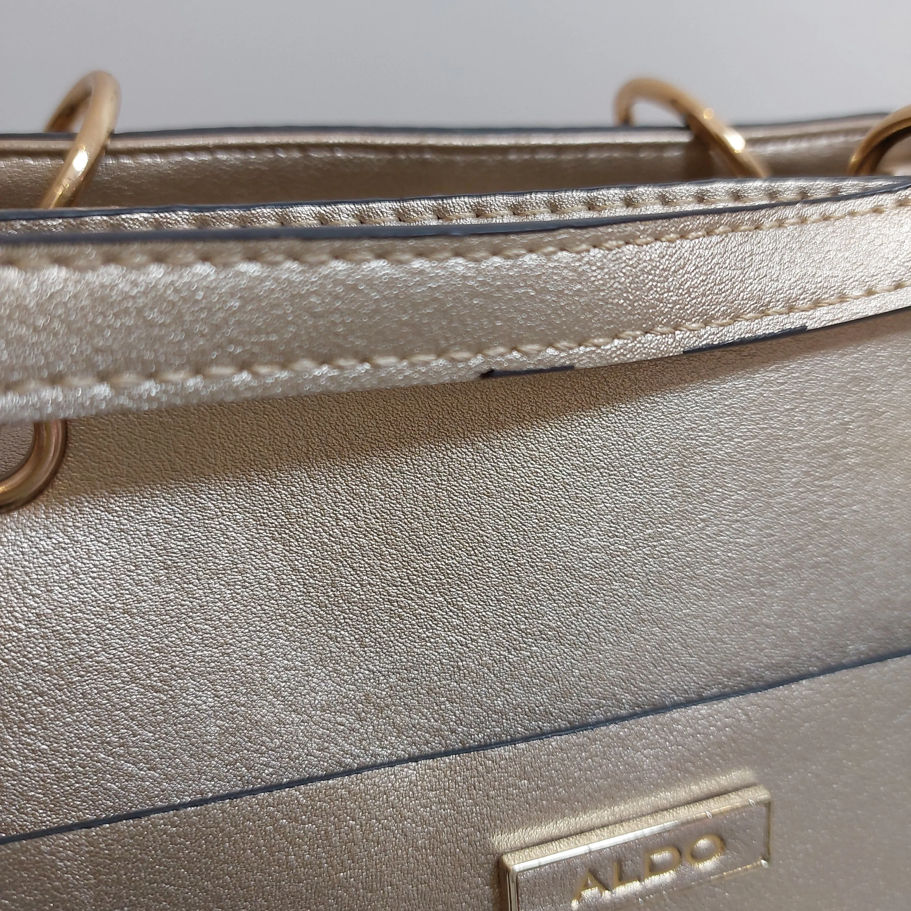 Aldo Light Gold Medium Satchel | Pre Loved |