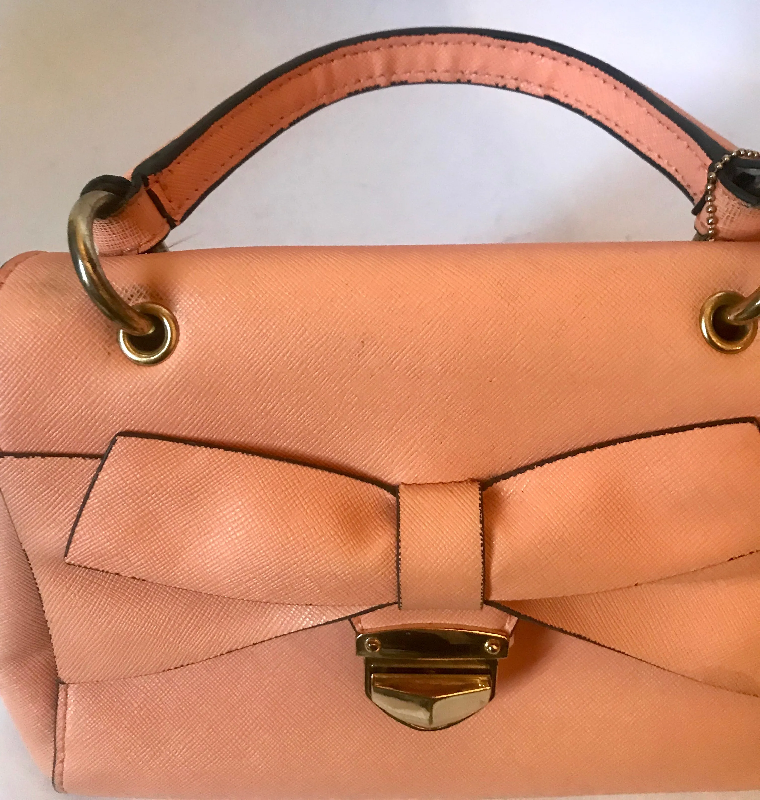 ALDO Peach Bow Satchel | Pre Loved |