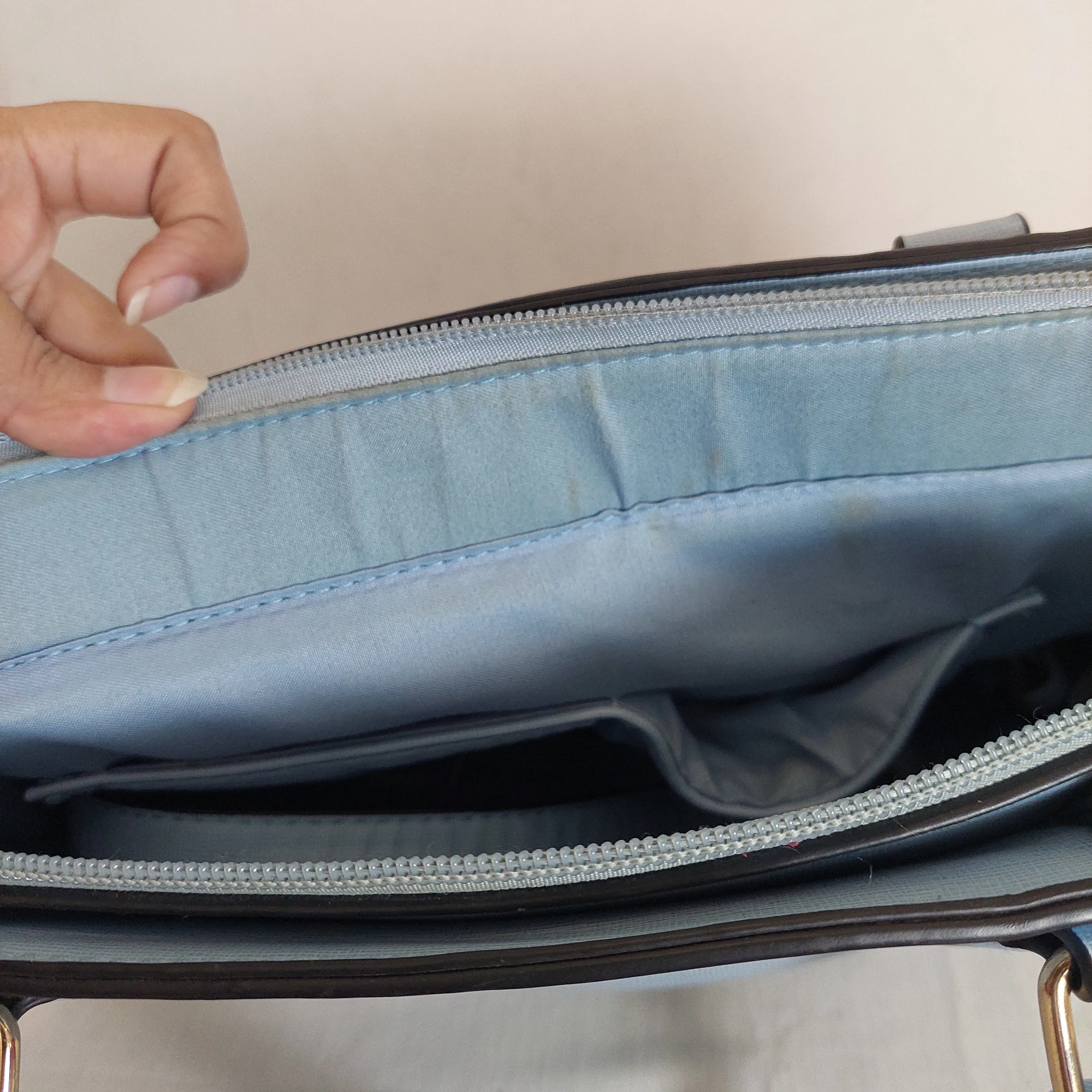 ALDO Sky Blue Front-pocket Satchel | Pre Loved |