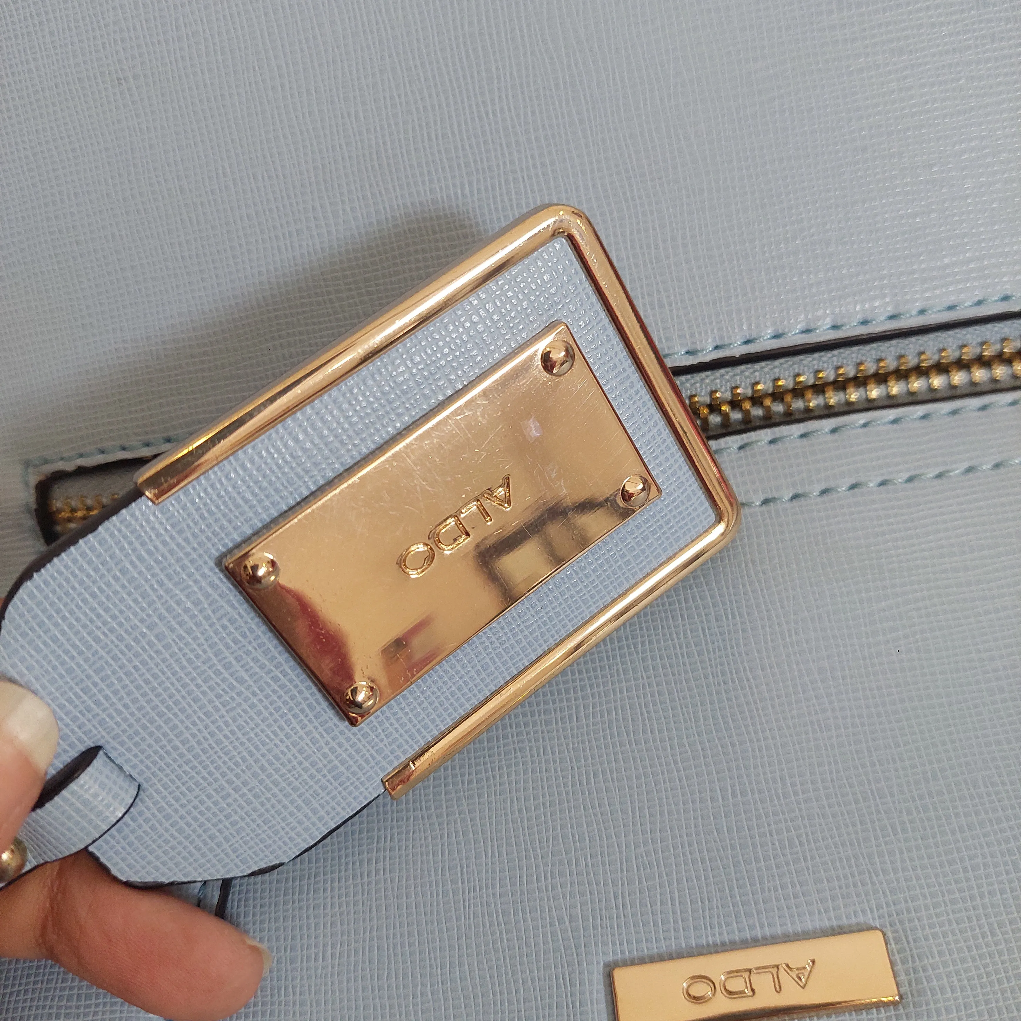ALDO Sky Blue Front-pocket Satchel | Pre Loved |