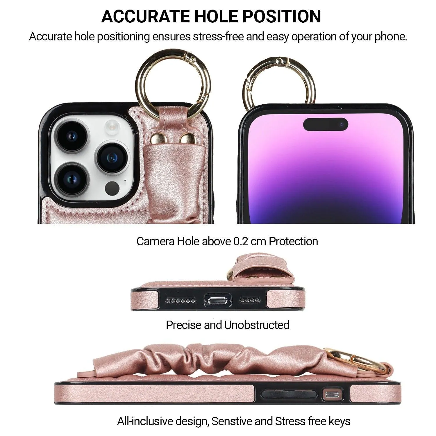 Luxury Alterna Leather iPhone Case with Detachable Wristband