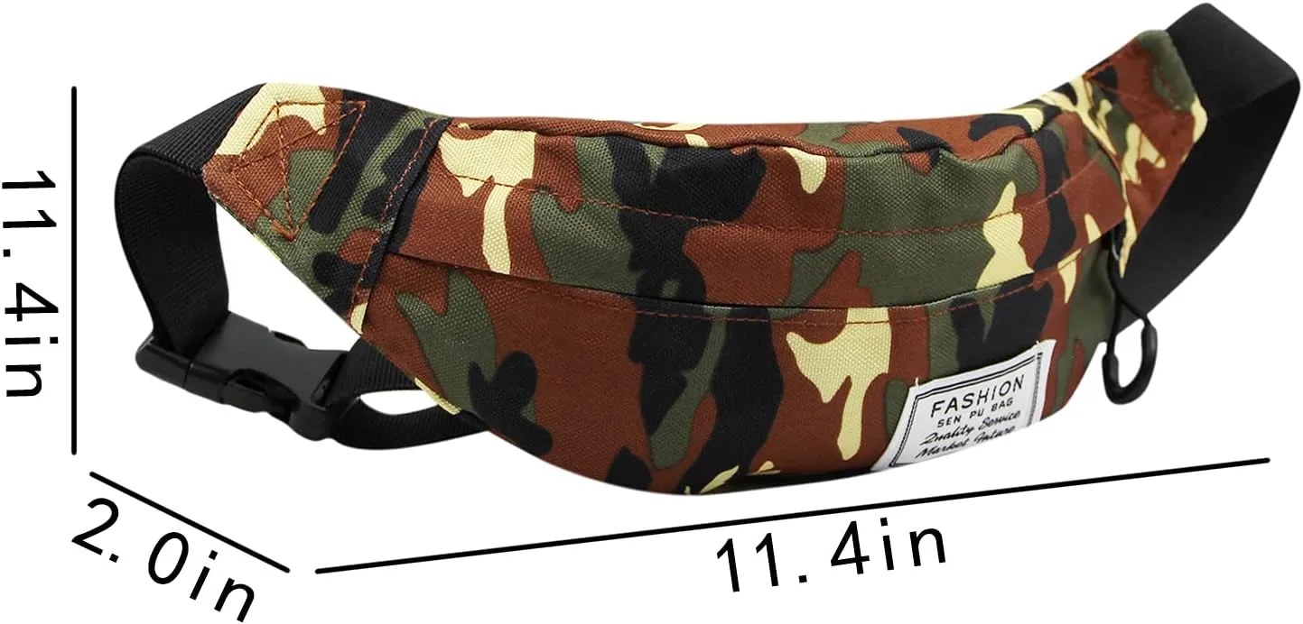 ANKOMINA Little Boys Fanny Pack Kids Small Camouflage Waist Pack Belt Bag Pack Pouch with Adjustable Strap for Toddler Children Sport,Running,Hiking,Camping