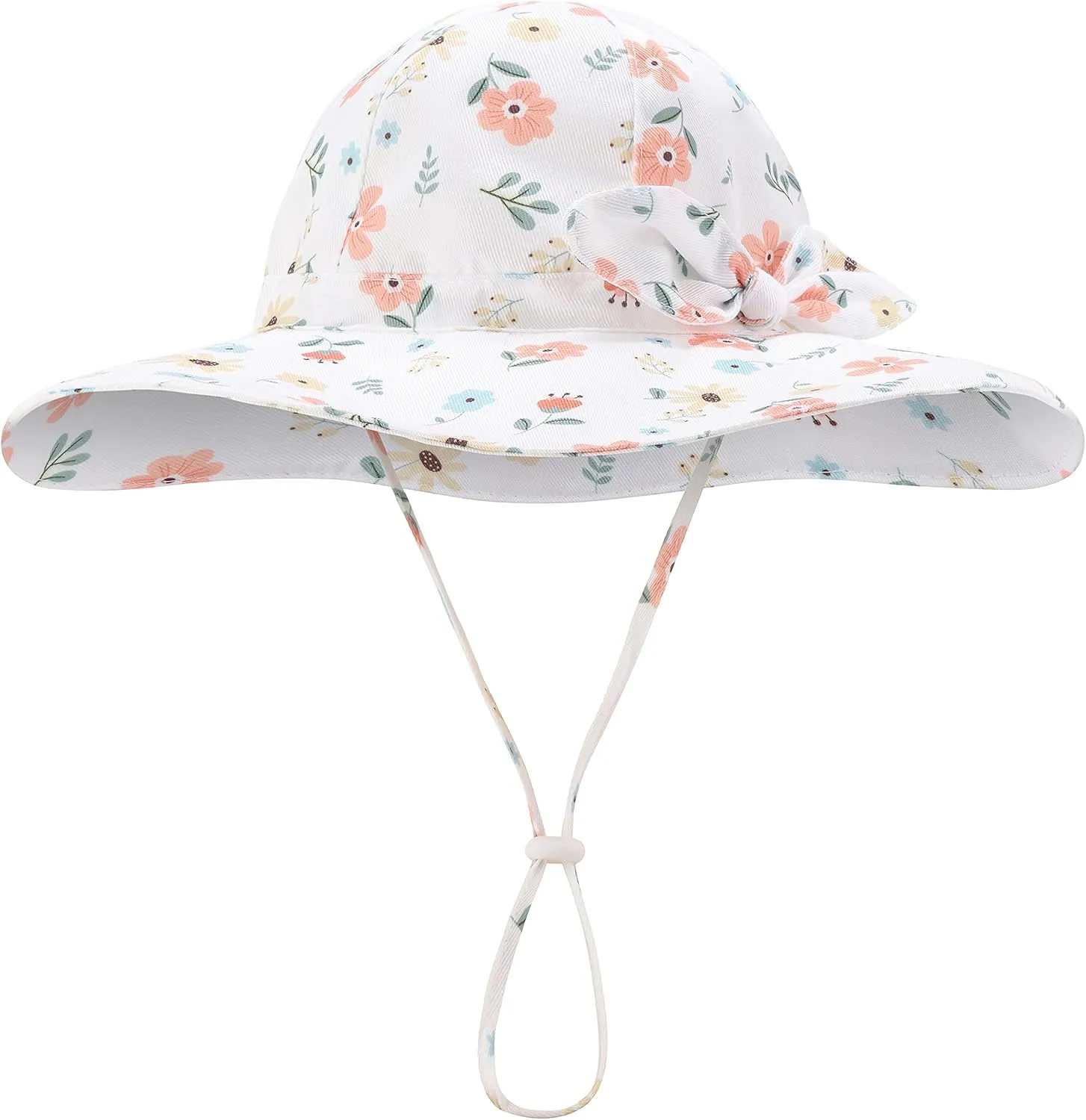 Baby Girl Sun Hat Summer Beach Hats with UPF 50  Toddler Infant with Wide Brim Strap Outdoor Bucket Hat