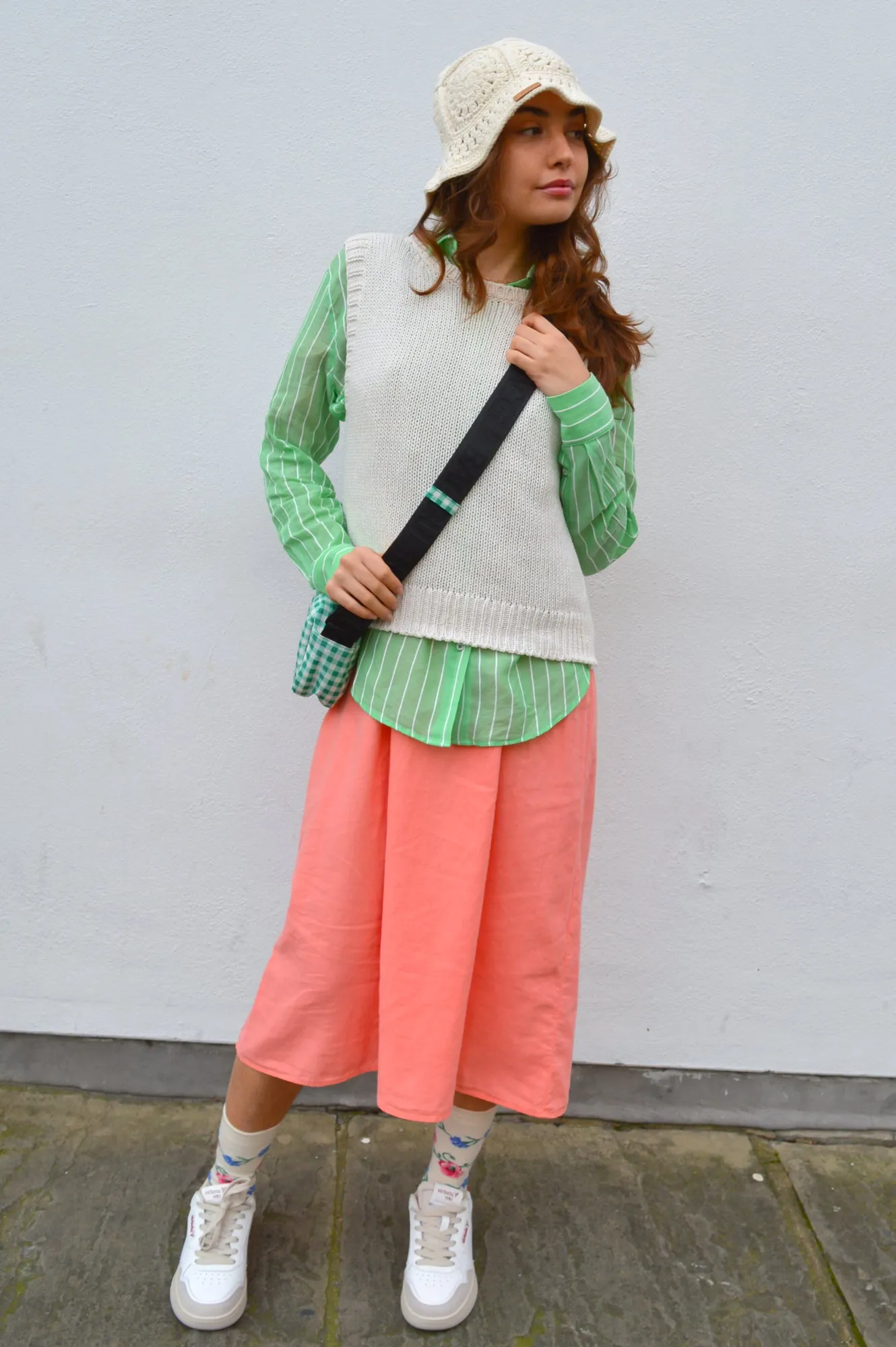 Baggu Green Gingham Camera Crossbody