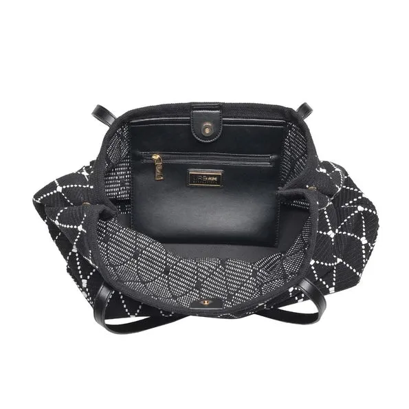 Black and White Woven Tote