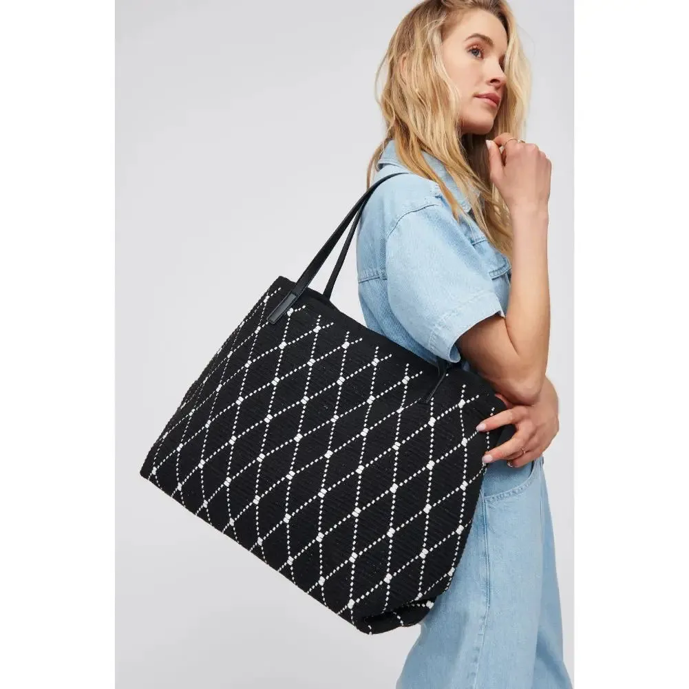 Black and White Woven Tote