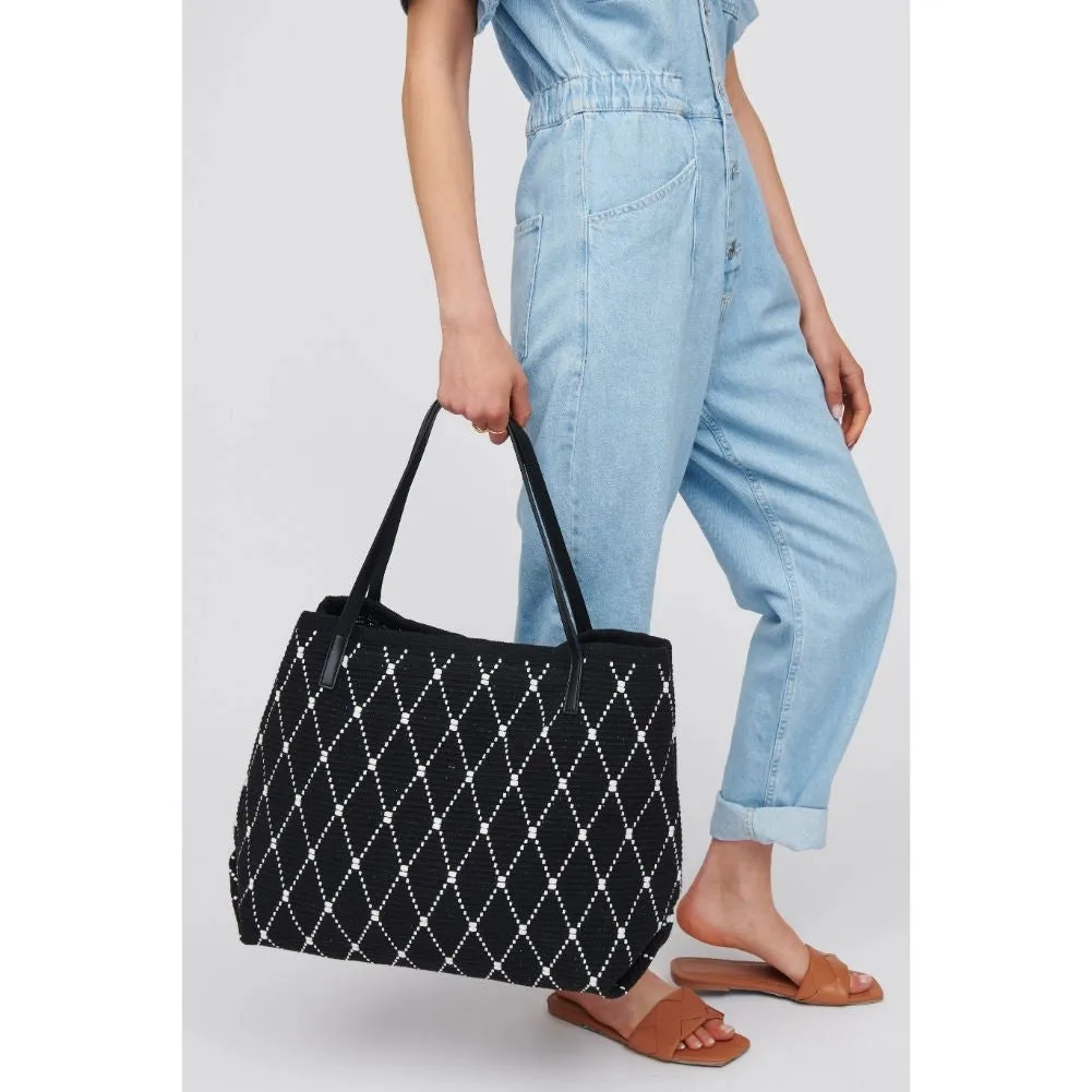 Black and White Woven Tote