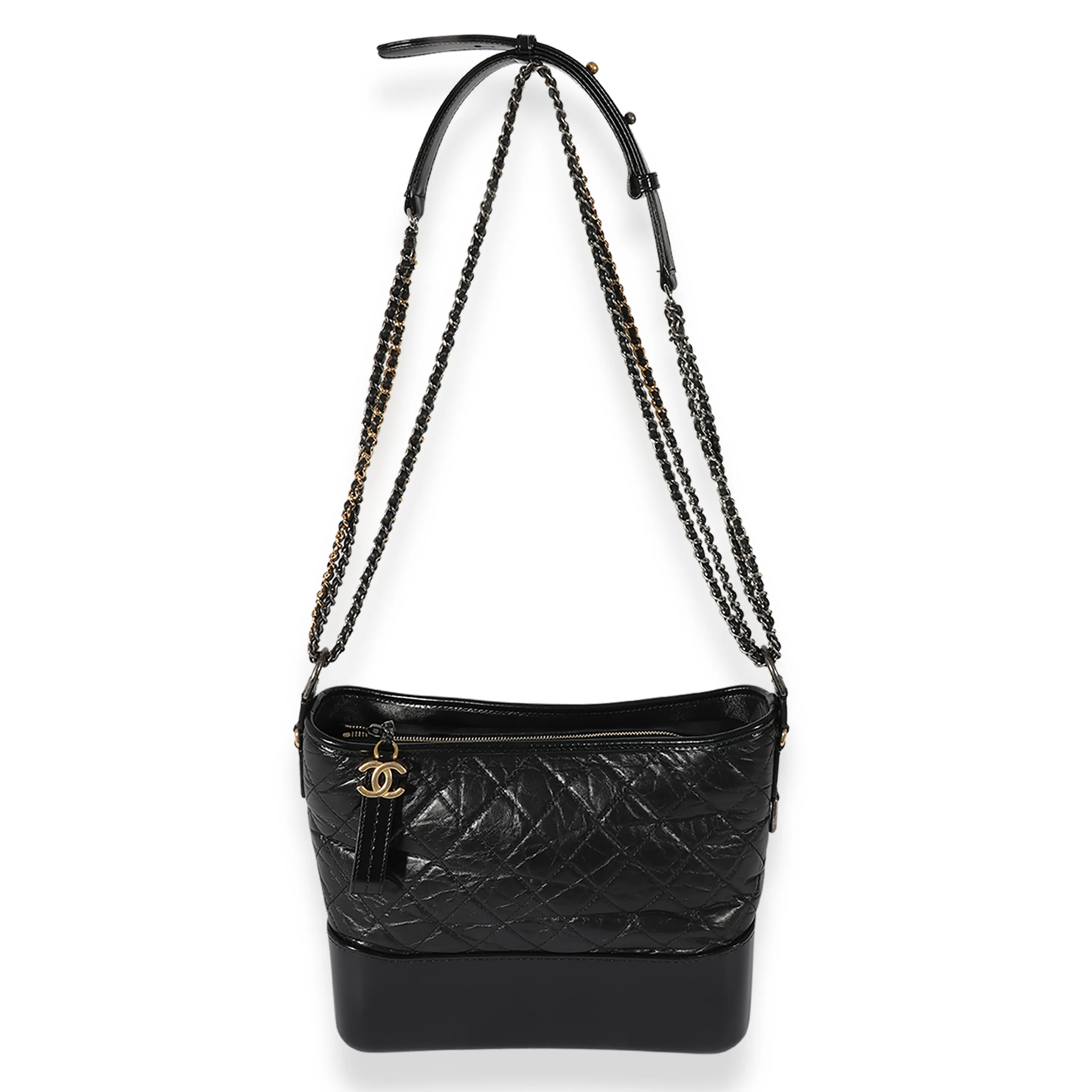 Black Leather Medium Gabrielle Hobo