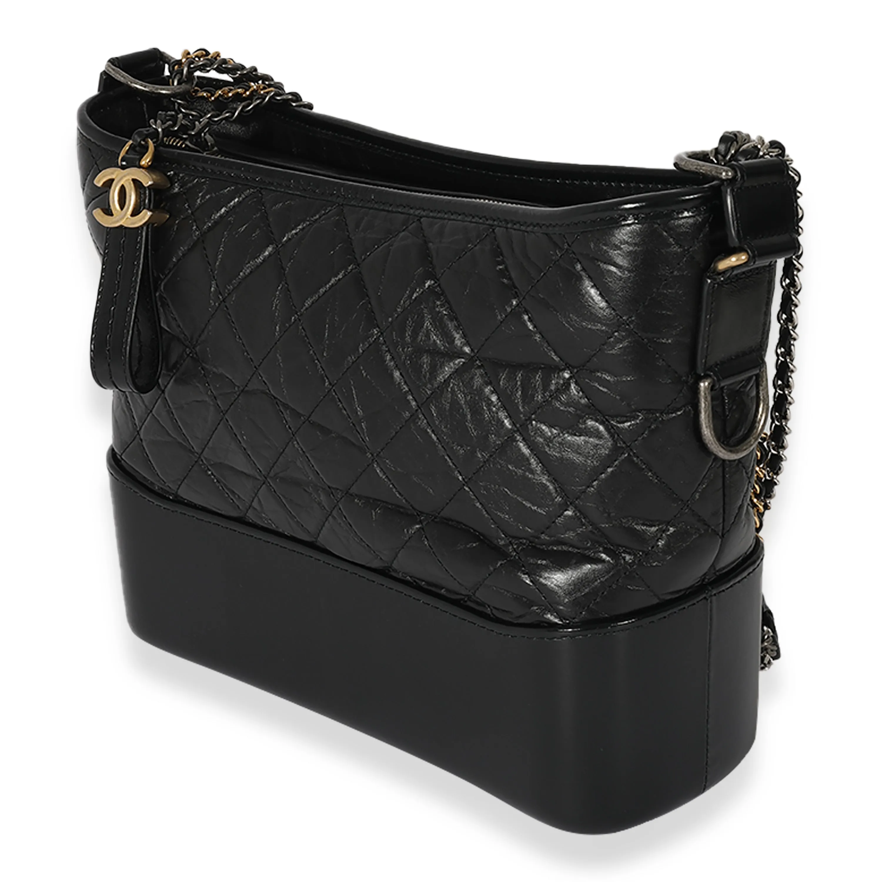 Black Leather Medium Gabrielle Hobo
