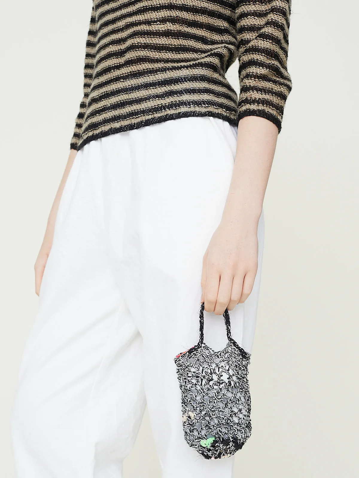 Borsa Crochet Bag Rete Bicolore Piccola in Colour Mix