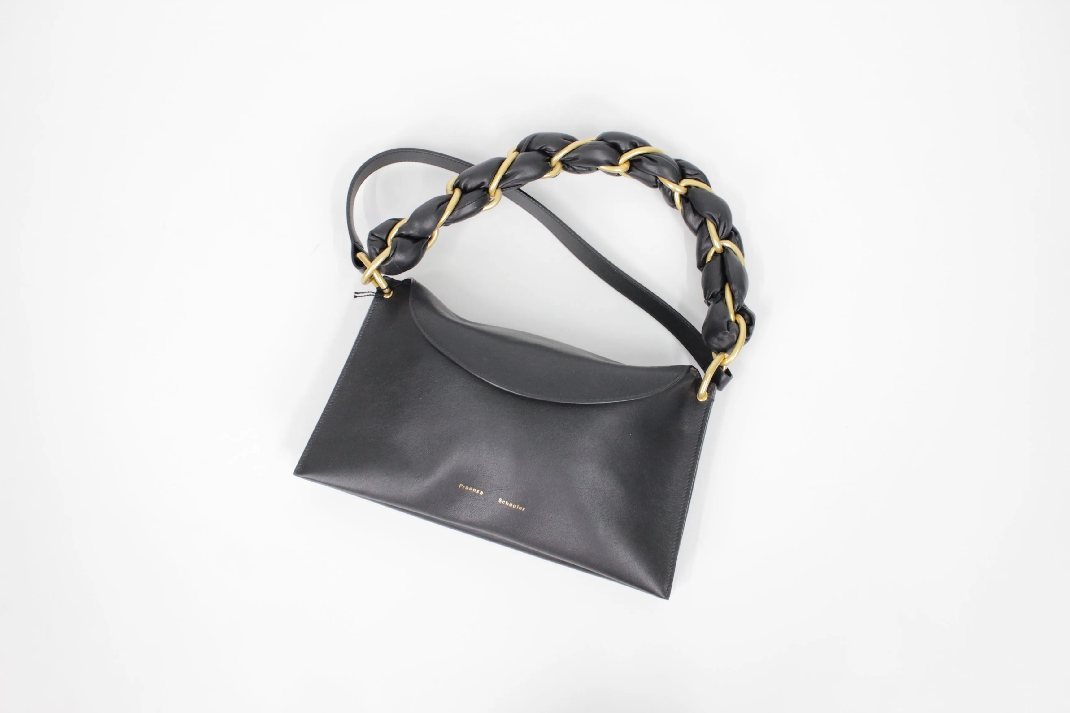 Braided Chain Shoulder Bag-BLACK-OS