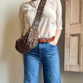 Brixton cross body sling bag - leopard print brown - small