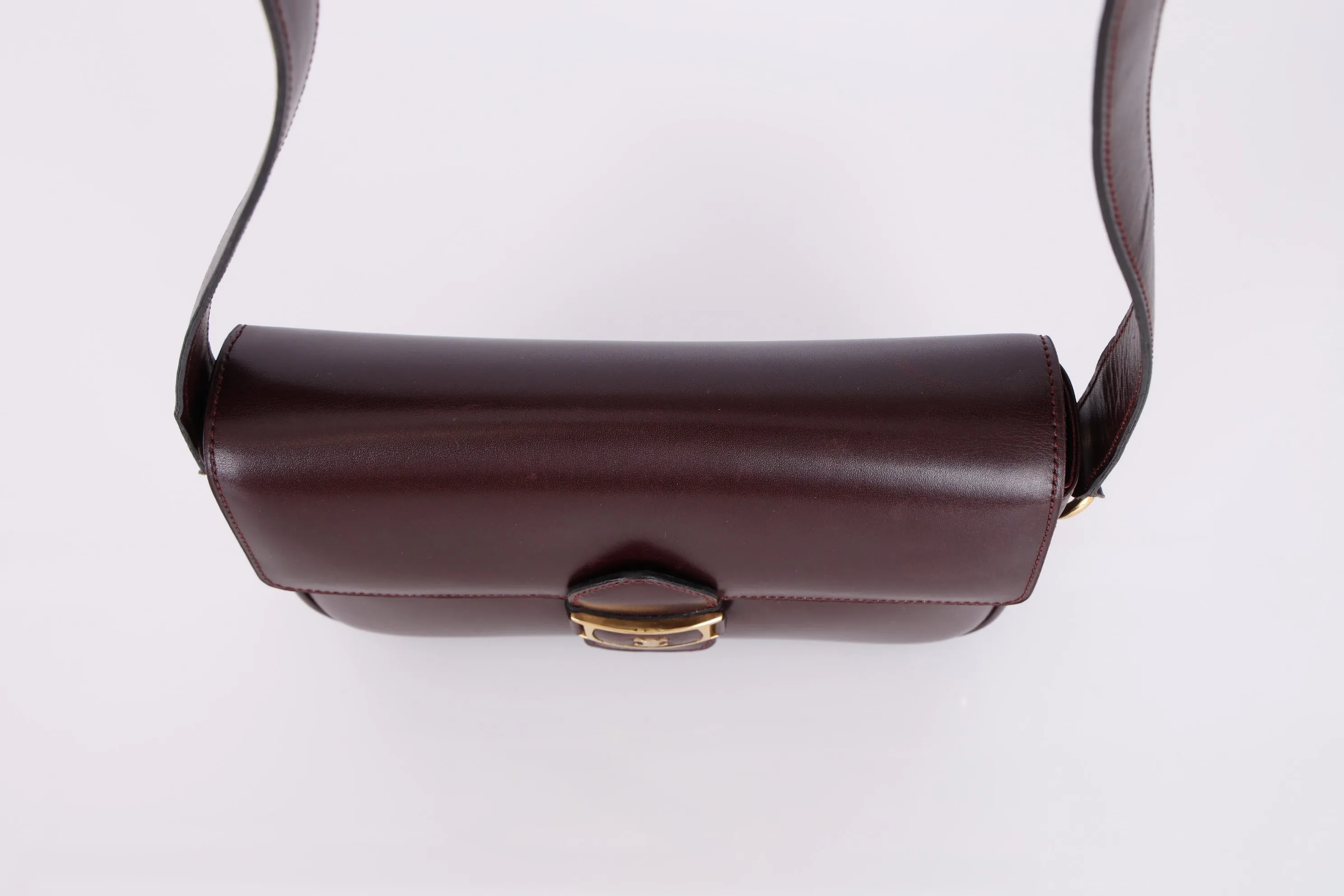 Celine Bordeaux Boxcalf Triomphe Shoulder Bag