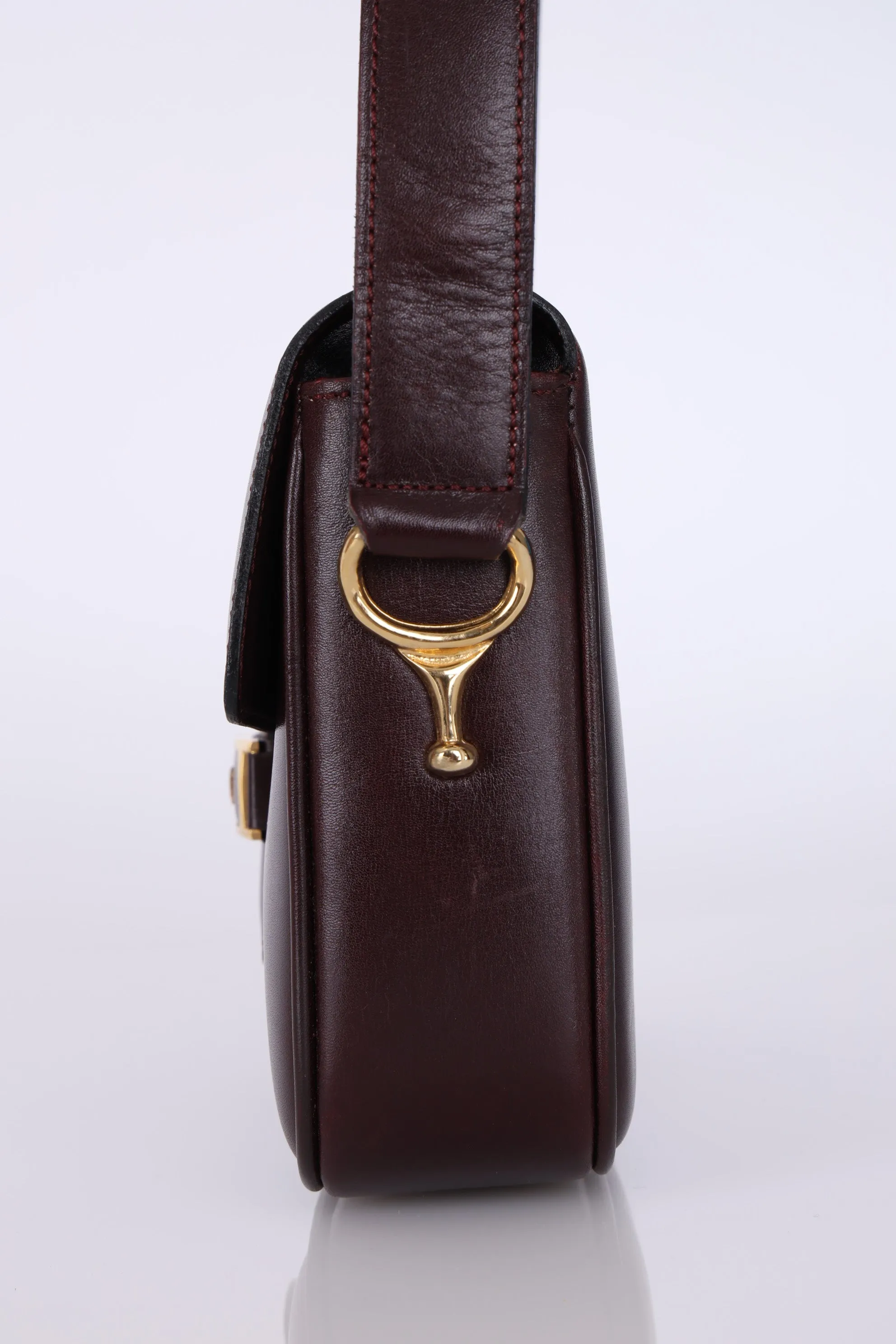 Celine Bordeaux Boxcalf Triomphe Shoulder Bag