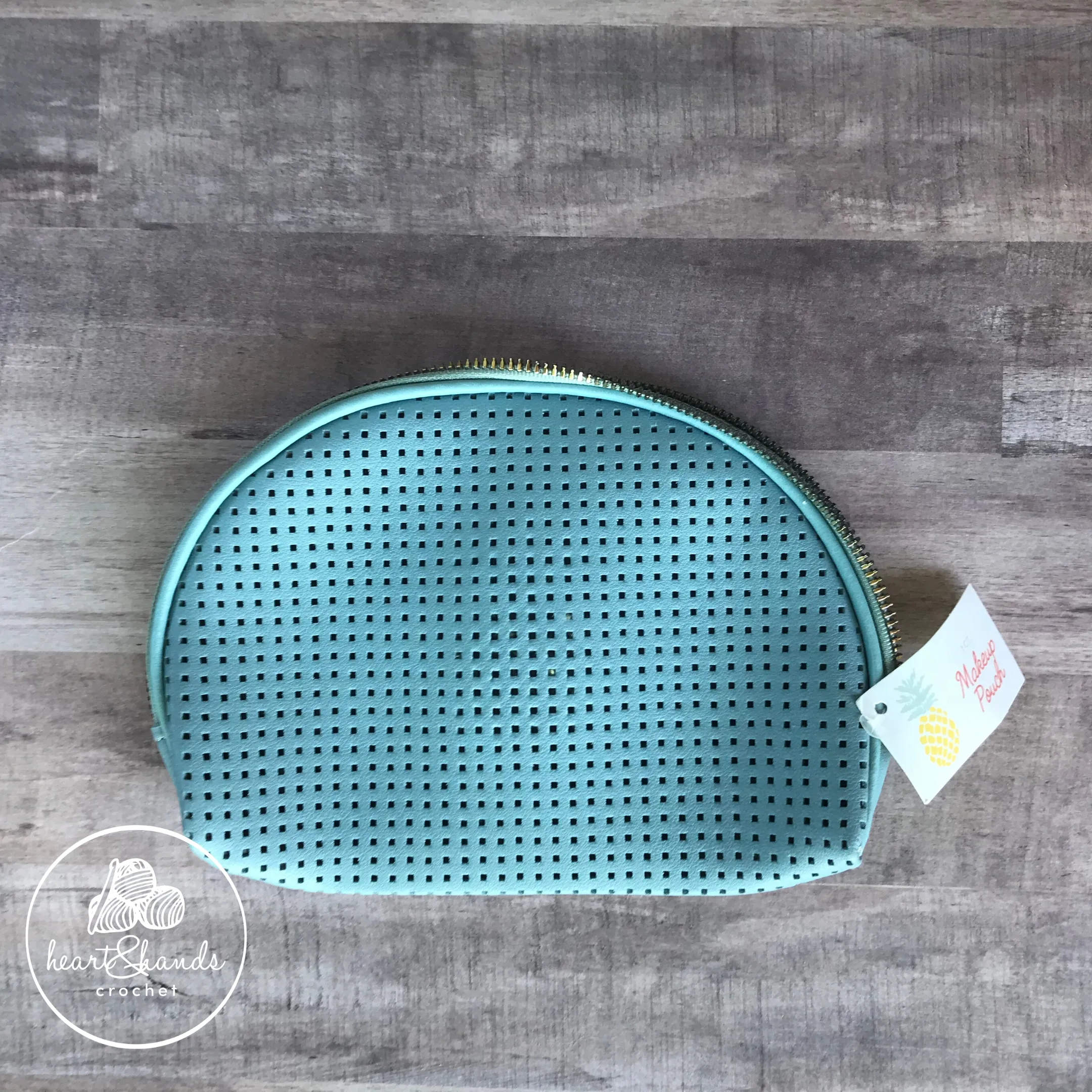 Cross Stitched Zipper Pouch - Sea Turtle