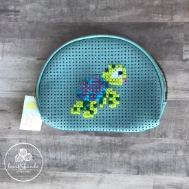 Cross Stitched Zipper Pouch - Sea Turtle