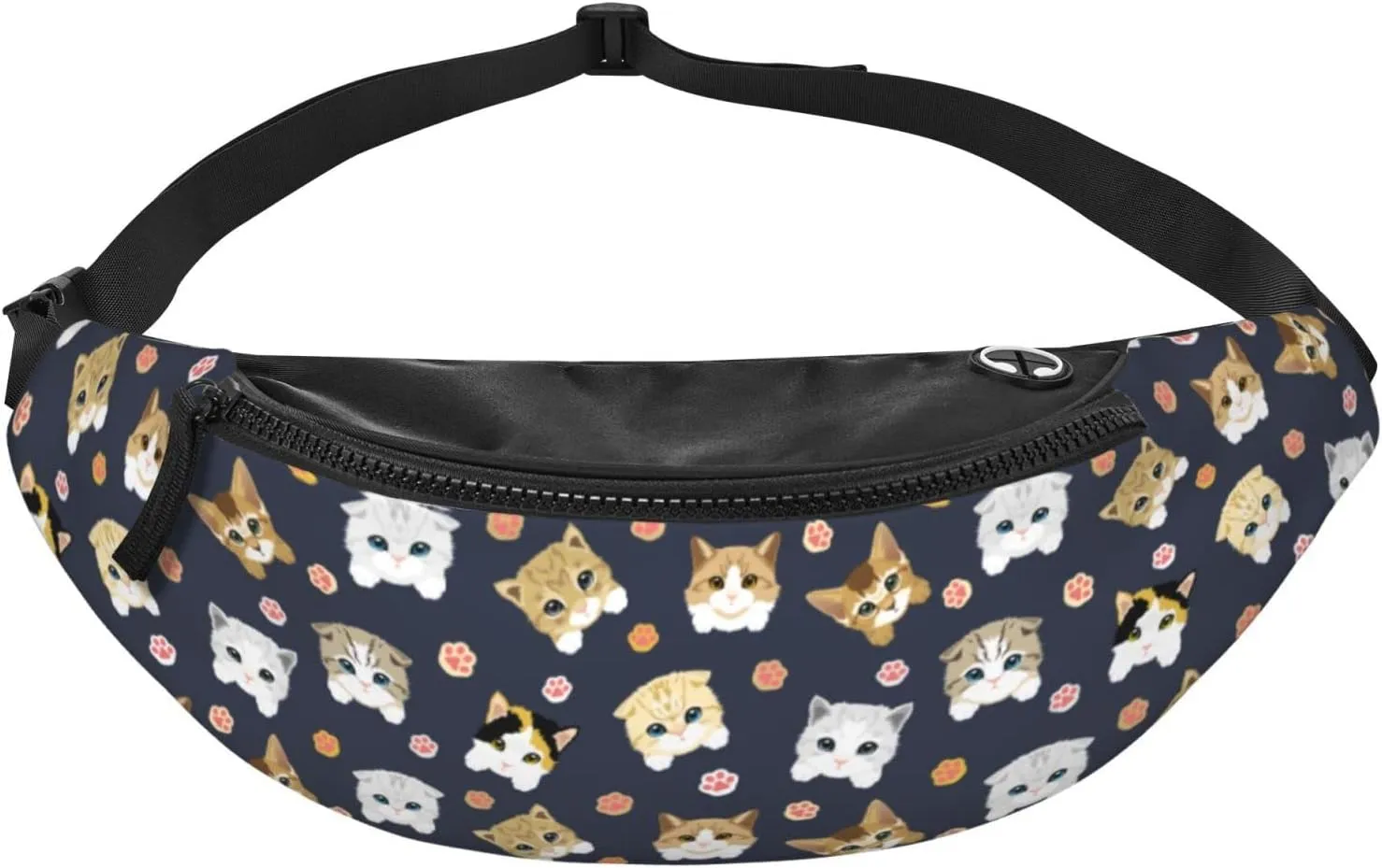Cute Cat Paw Fanny Packs For Women With Earphone Hole, Adjustable Belt Bag For Women, Waist Bag Cross Body Fanny Pack Chest Bag For Women Hiking Traveling Running