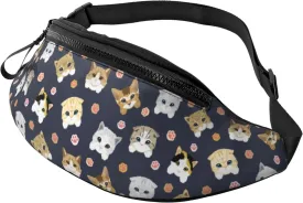 Cute Cat Paw Fanny Packs For Women With Earphone Hole, Adjustable Belt Bag For Women, Waist Bag Cross Body Fanny Pack Chest Bag For Women Hiking Traveling Running