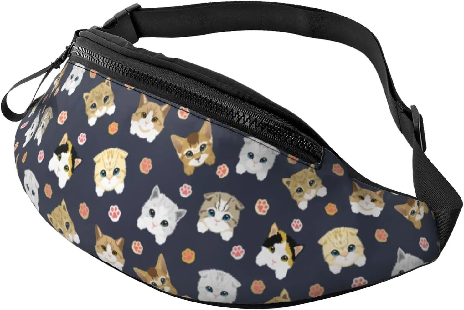 Cute Cat Paw Fanny Packs For Women With Earphone Hole, Adjustable Belt Bag For Women, Waist Bag Cross Body Fanny Pack Chest Bag For Women Hiking Traveling Running