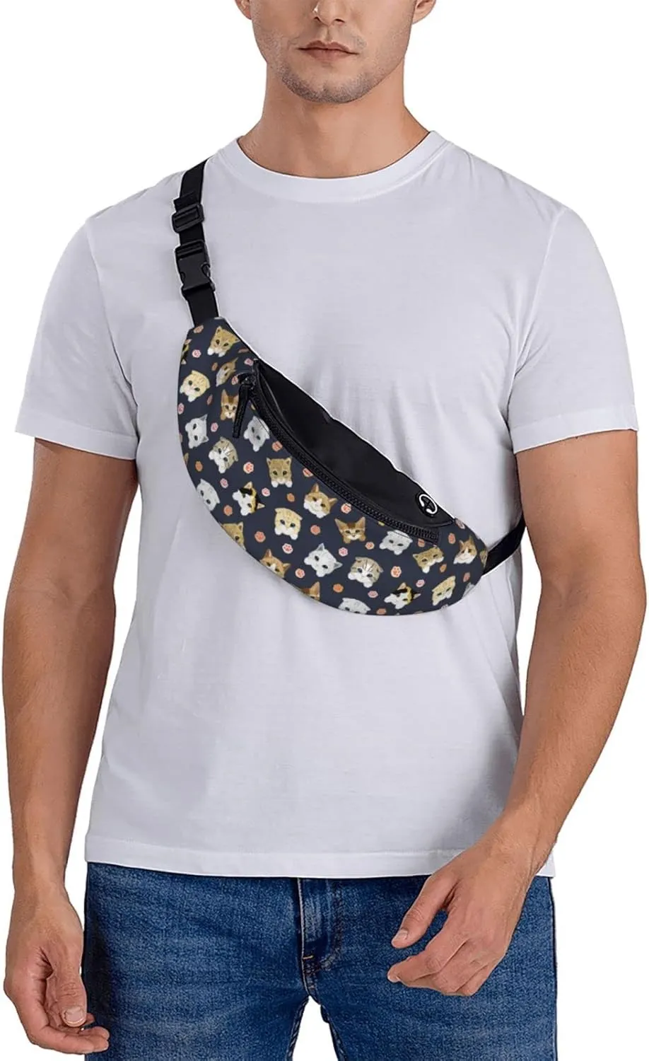 Cute Cat Paw Fanny Packs For Women With Earphone Hole, Adjustable Belt Bag For Women, Waist Bag Cross Body Fanny Pack Chest Bag For Women Hiking Traveling Running
