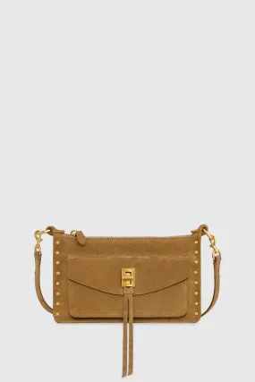 Darren Mini Top Zip Crossbody Bag In Honey