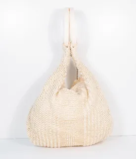 Deco Style Ivory Beaded Satchel Bag