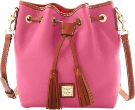 Dooney & Bourke Crossbody Bucket Bags for Women, Pebble Grain Leather Aimee Crossbody Drawstring Purse