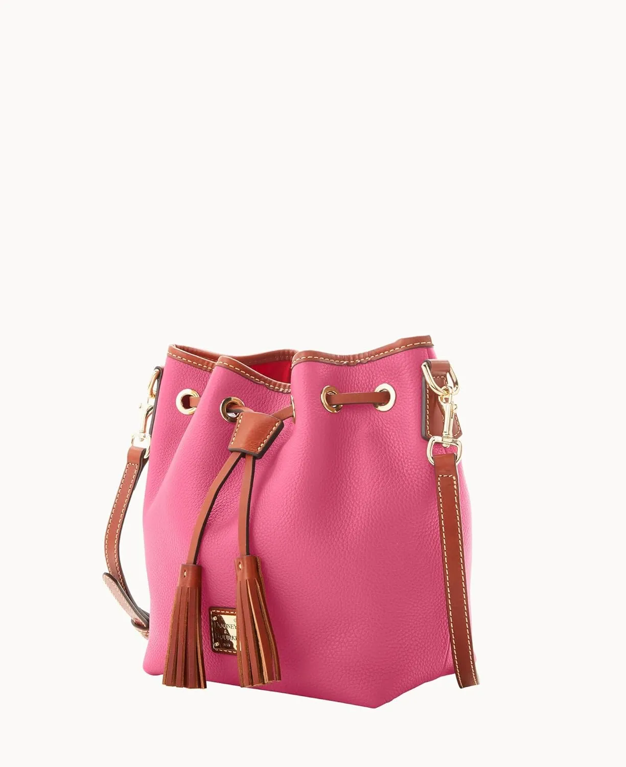 Dooney & Bourke Crossbody Bucket Bags for Women, Pebble Grain Leather Aimee Crossbody Drawstring Purse