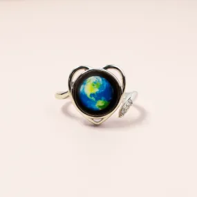 Earthglow Luna Love Ring in Rhodium