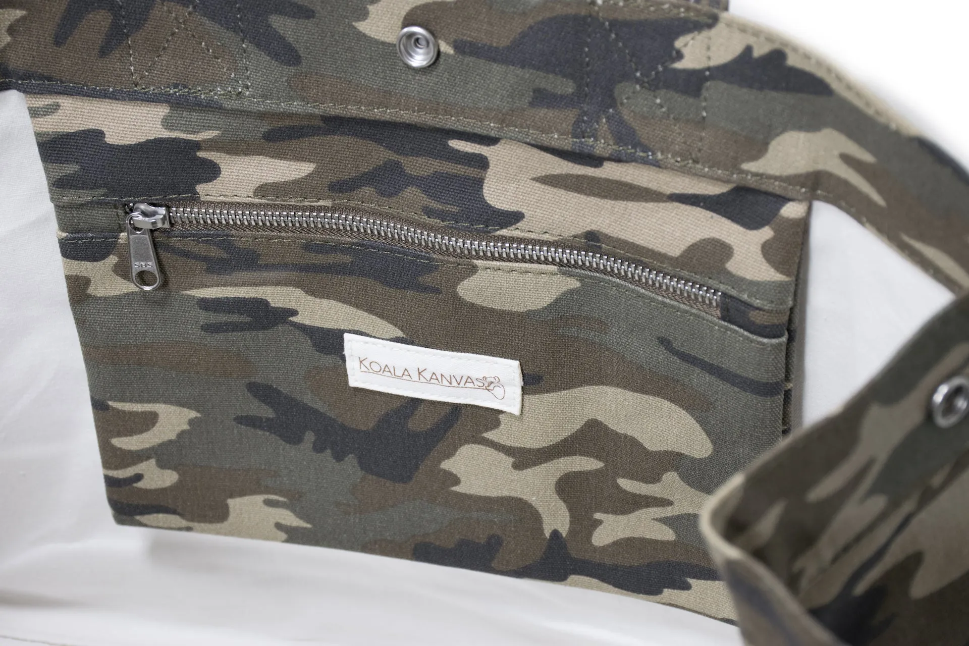 East West Bag: Green Camo with White Matte SALTY
