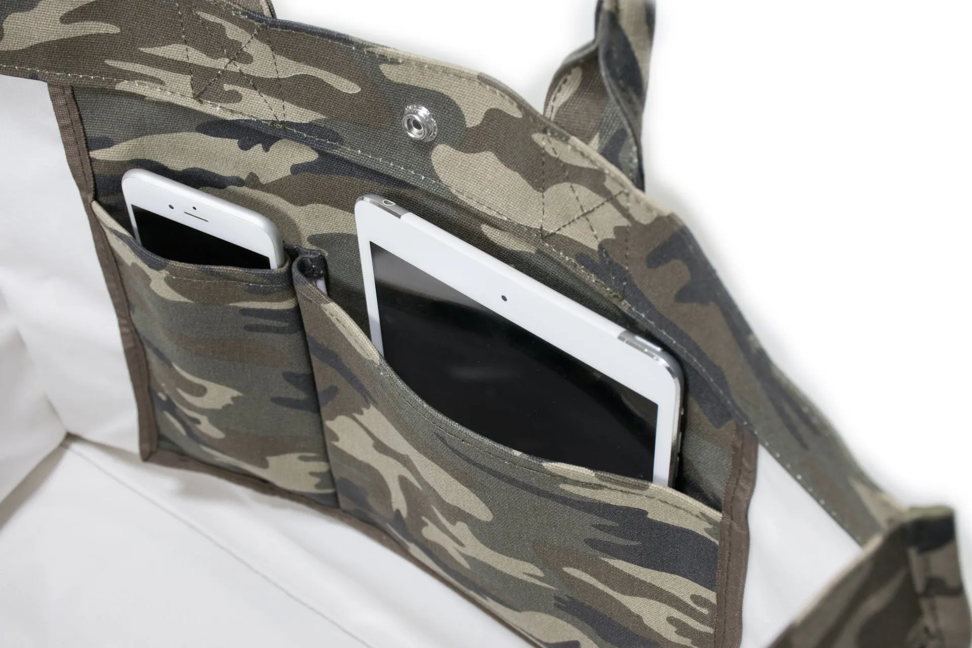 East West Bag: Green Camo with White Matte SALTY