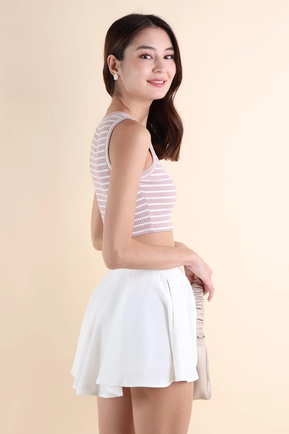 FANNY RACER STRIPES TOP IN PINK