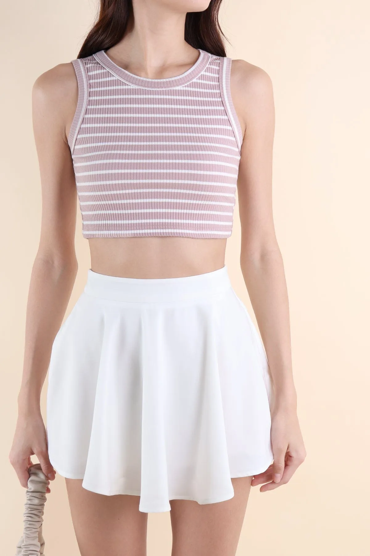 FANNY RACER STRIPES TOP IN PINK