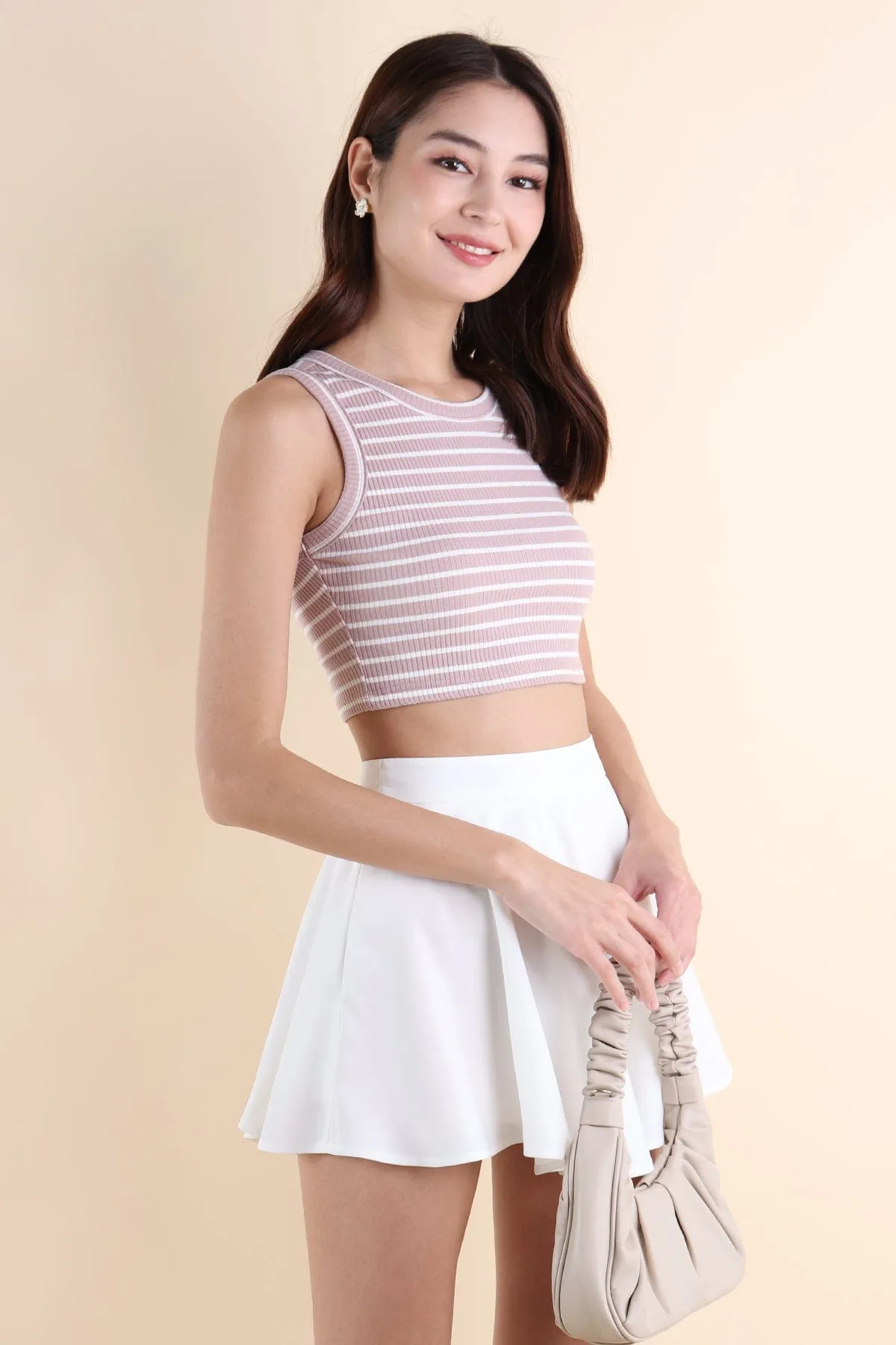 FANNY RACER STRIPES TOP IN PINK