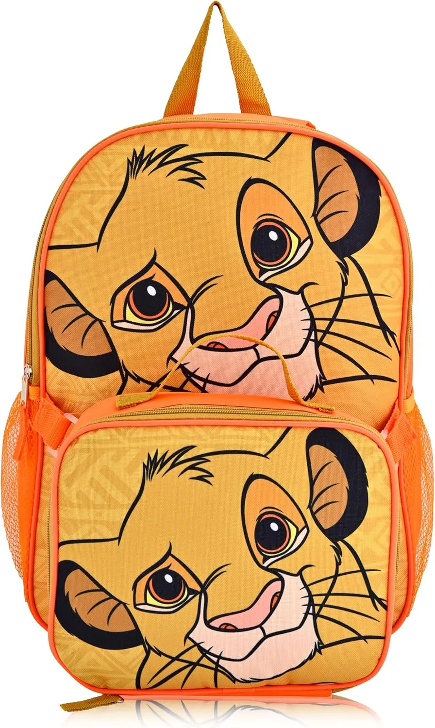 Fast Forward Disney Lion King Backpack With Lunch Box for Boys | Lion King Insulated Lunch Bag Lunch Box for Boys, Girls, Toddlers | Lion King Yellow Backpack for School and Reusable Lunchbox