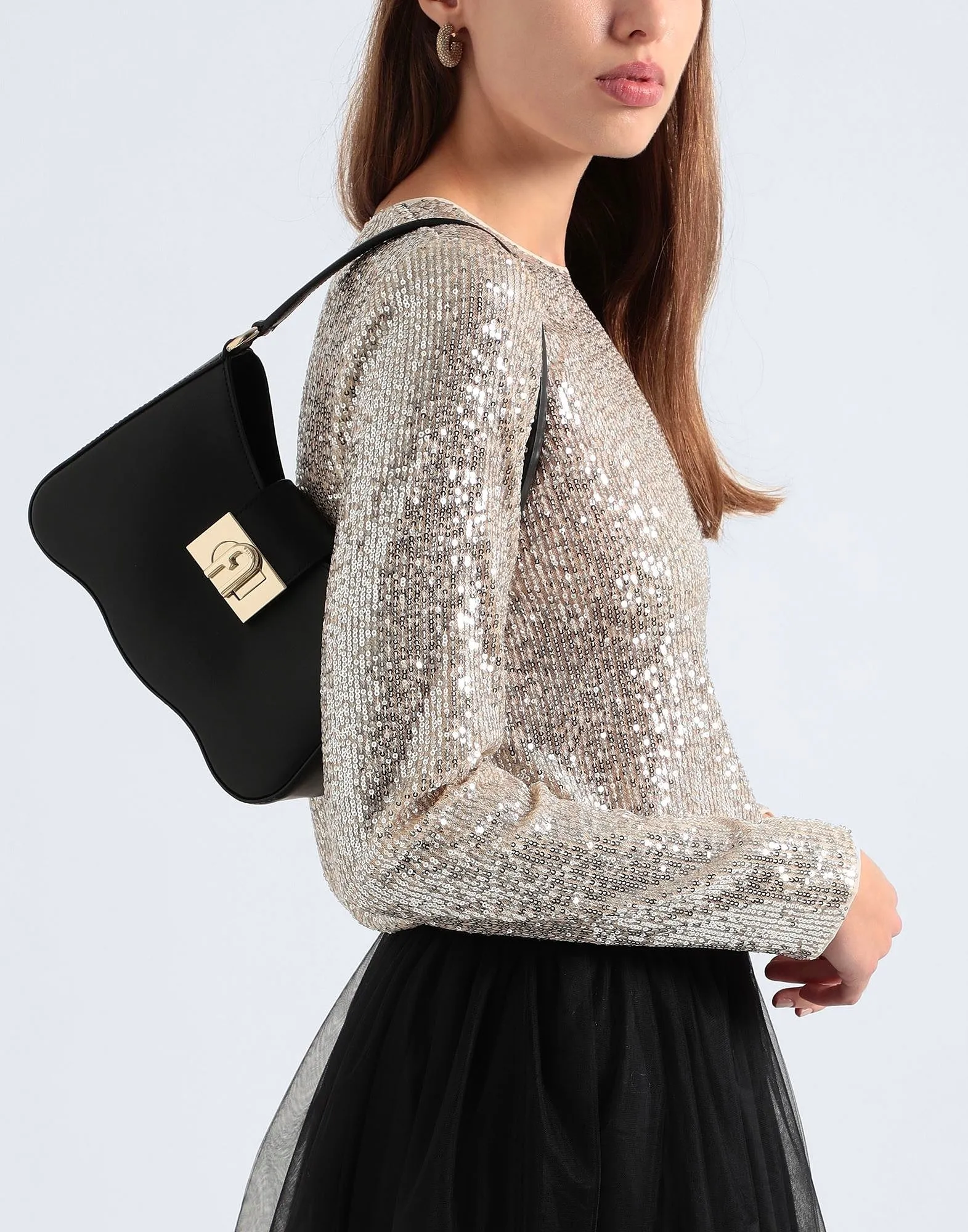 Furla 1927 S Soulder Wave bag, black