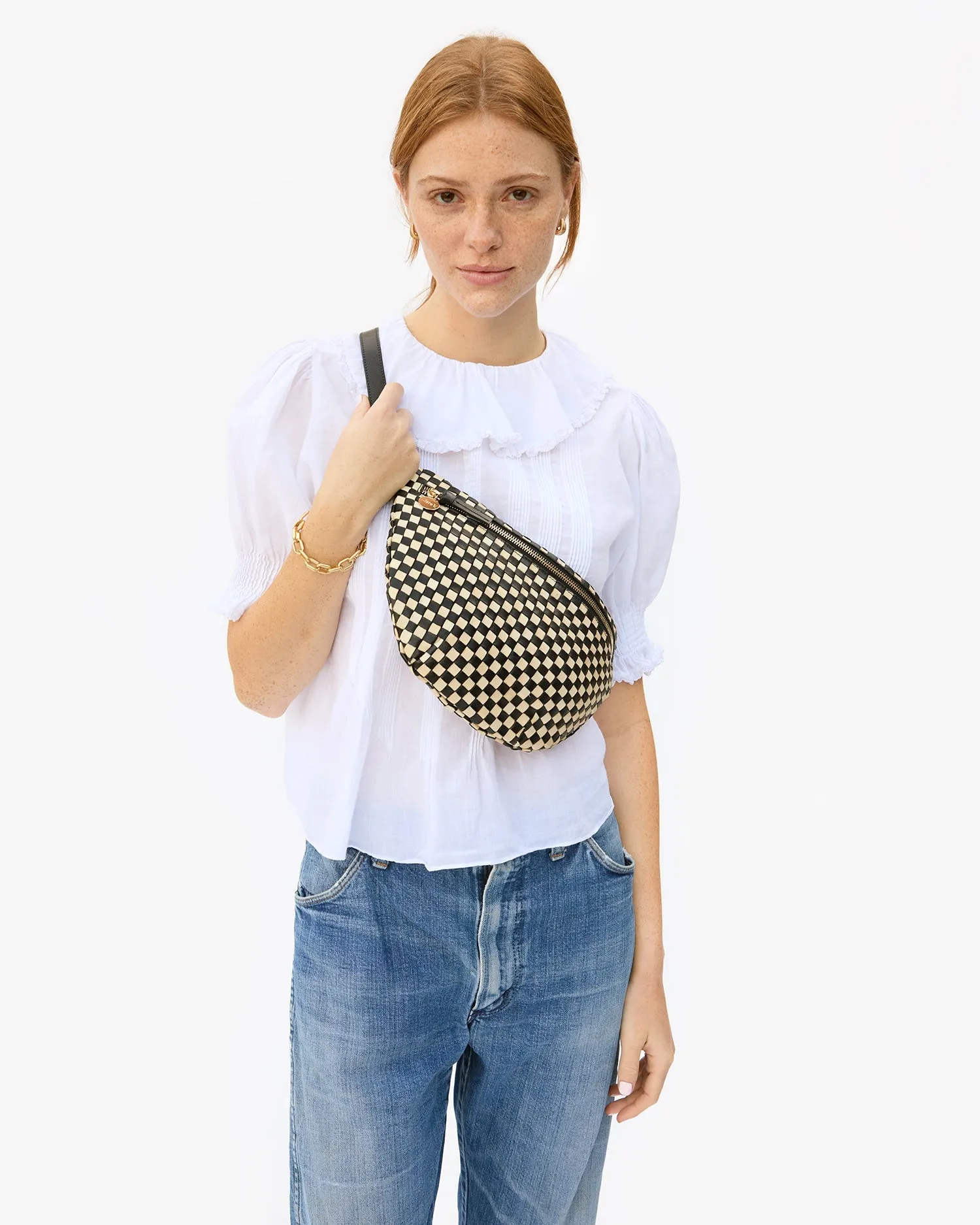 Grande Fanny Black & Cream Woven Checker