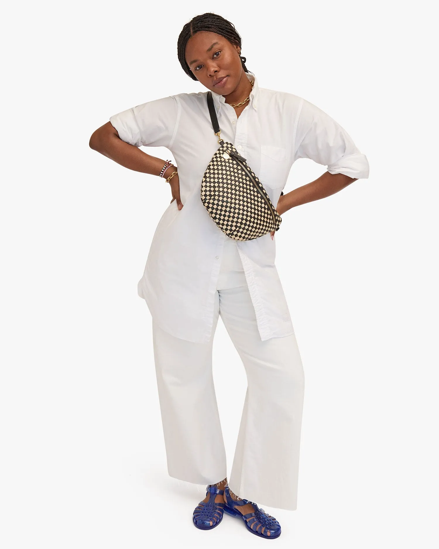 Grande Fanny Black & Cream Woven Checker