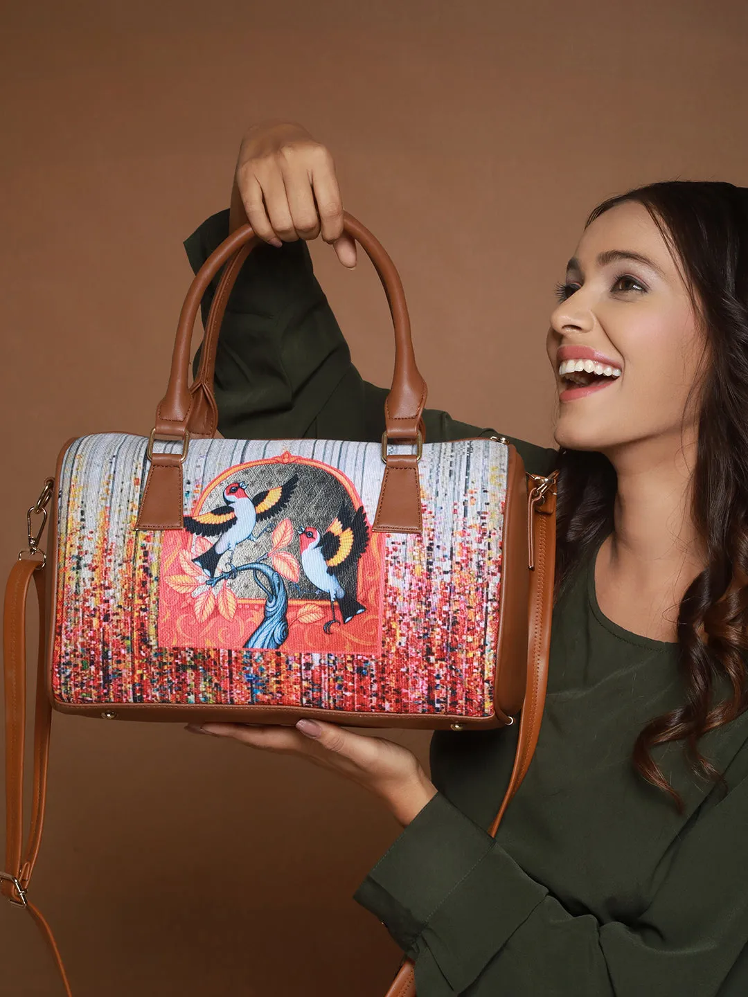 Graphic Printed Structured Handheld Bag