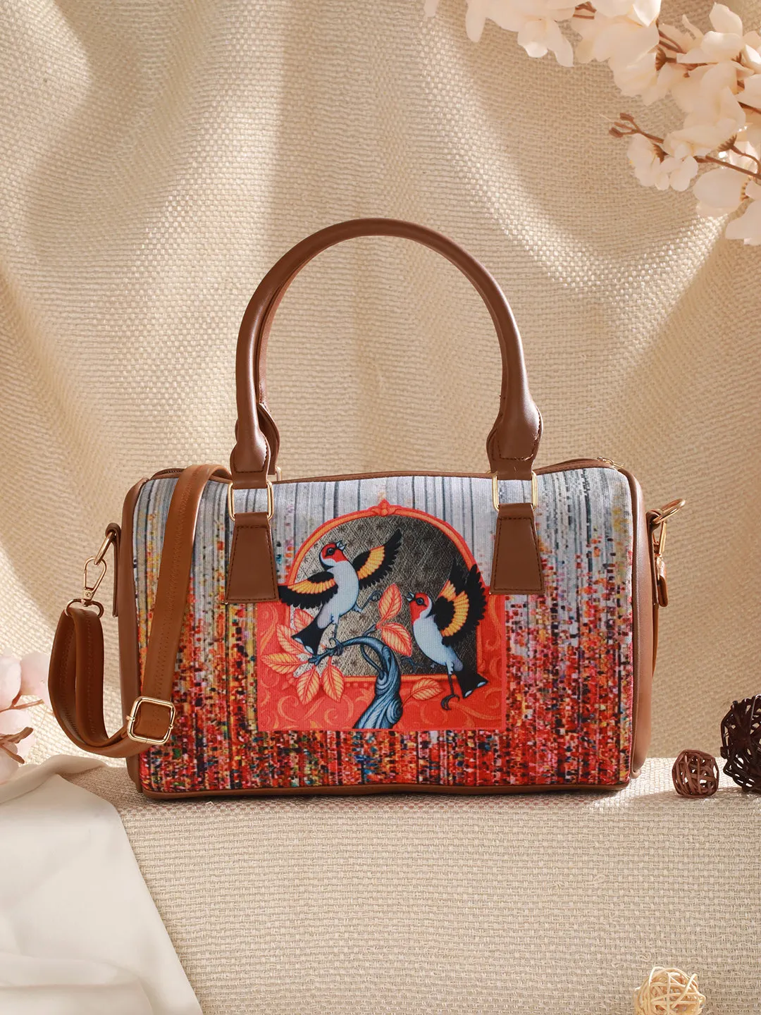 Graphic Printed Structured Handheld Bag