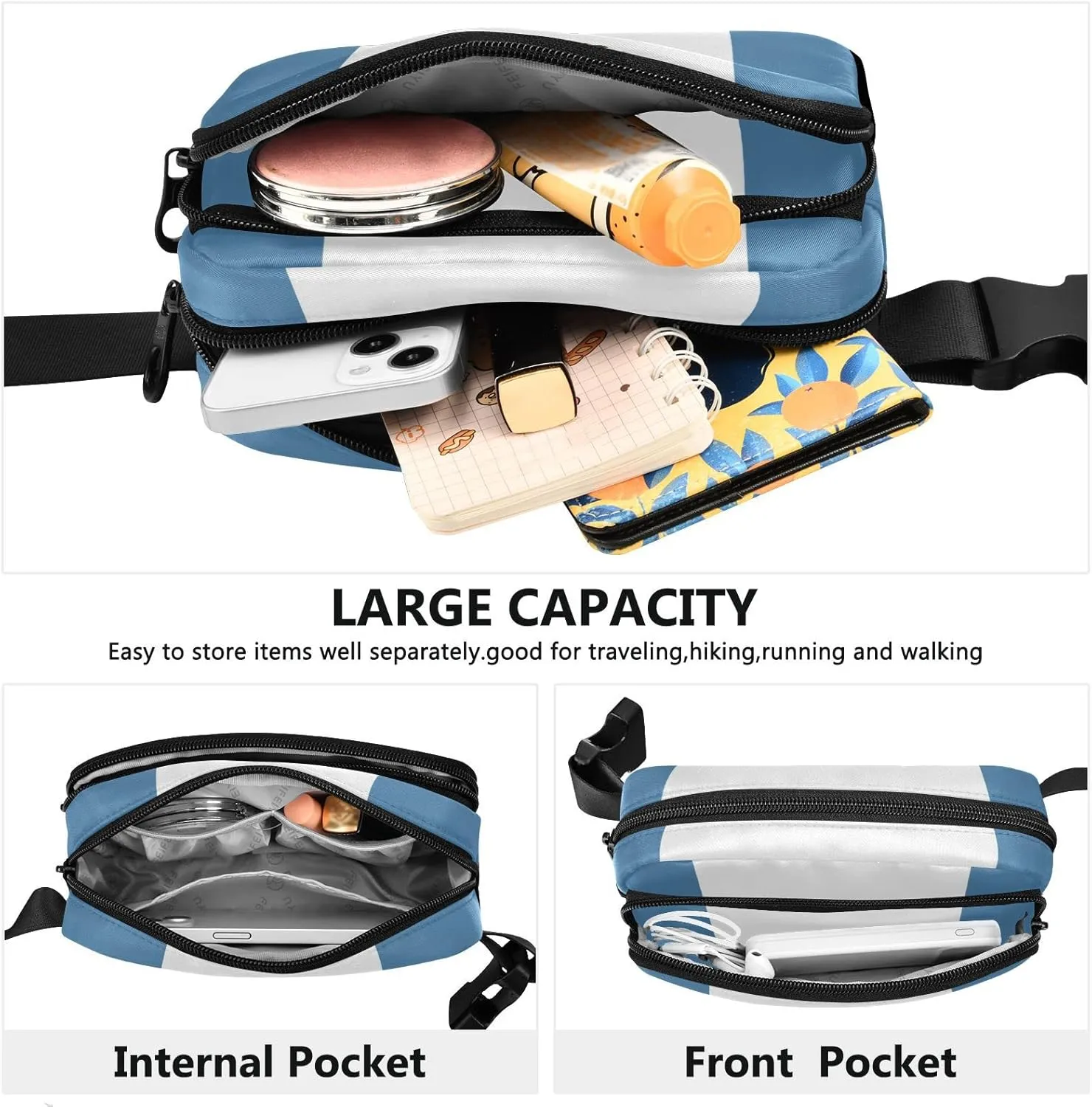Guatemala Flag Fanny Pack for Men Women,Crossbody Waist Bag Pack with Adjustable Strap Mini Belt Bag for Running Cycling