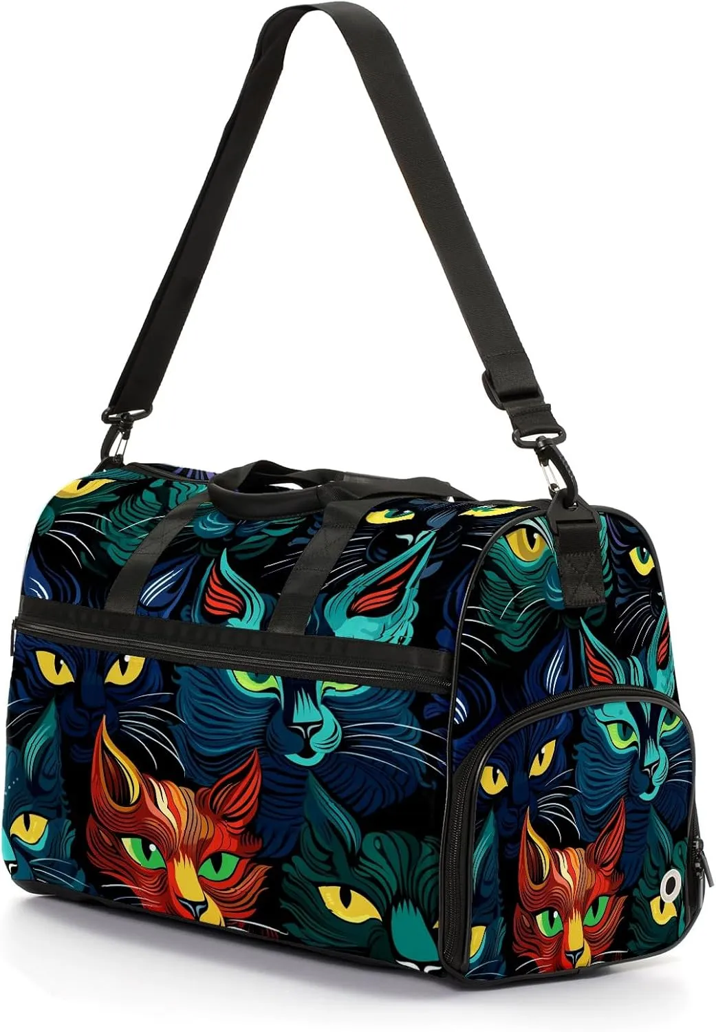 Gym Bag for Women, Carry on Weekender Overnight Bag, Travel Duffel Bags, Personal Item Travel Bag Tote Bag Workout Dance Bag, Cat - 11